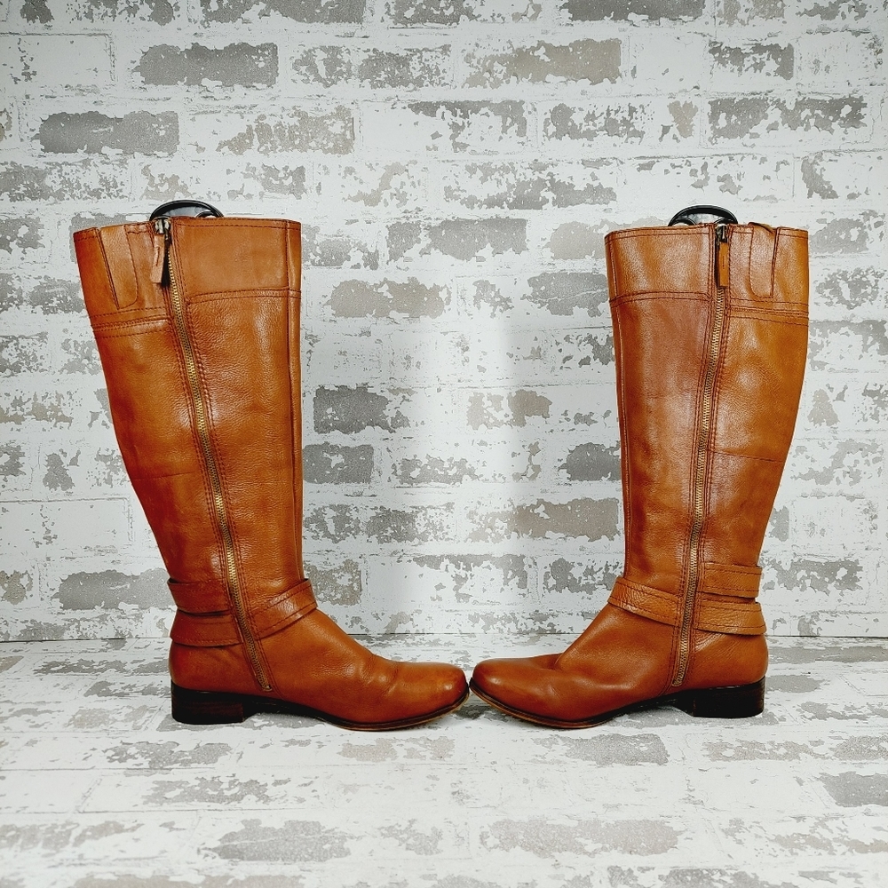 Nine West American Heritage Collection Sassy Fran Cognac Brown Riding Boots I728 - Picture 7 of 16